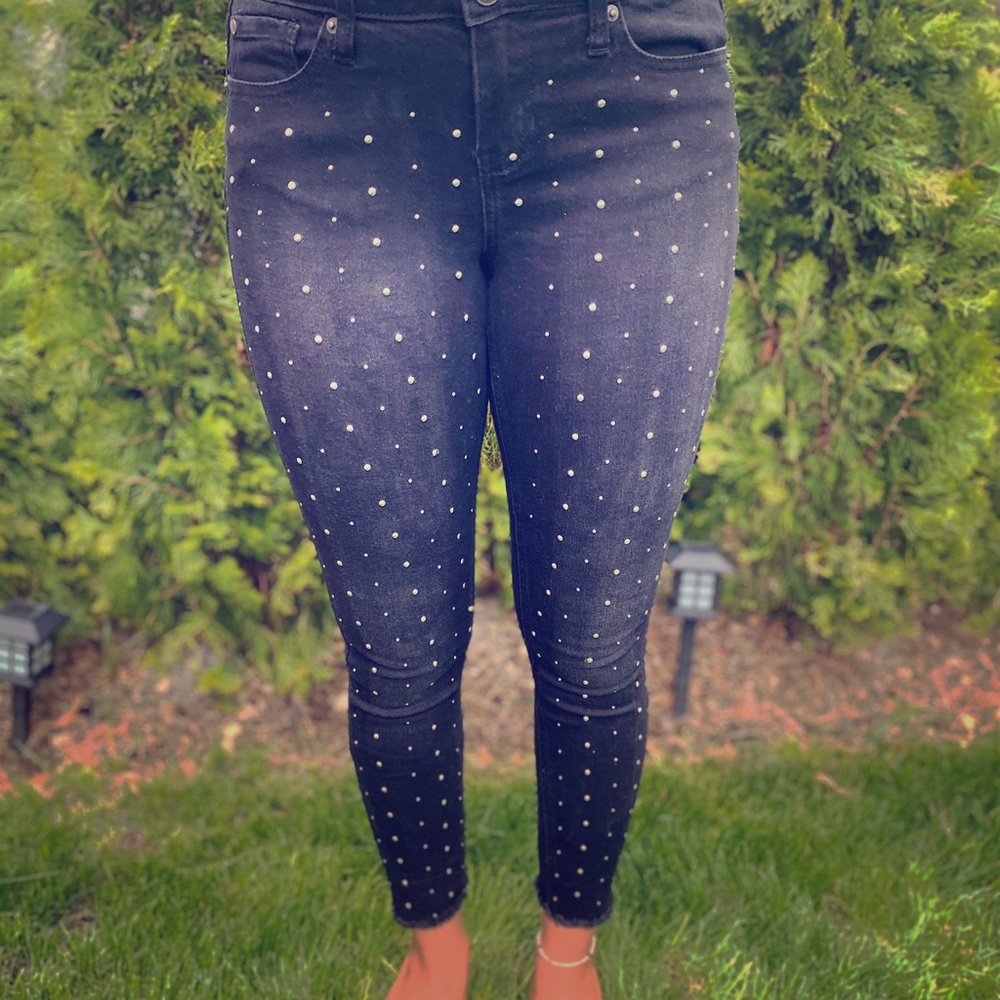 Black Silver Studded Jeans!!